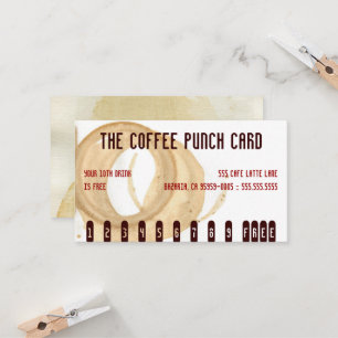 Fidélité La carte perforée de tache de café