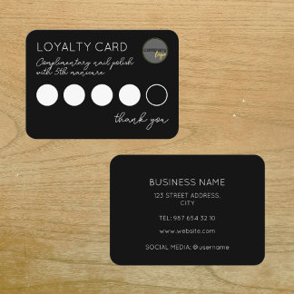 FIDÉLITÉ LOGO D'AFFAIRES NOIRES 5 PUNCH REWARD CARTE DE LOY