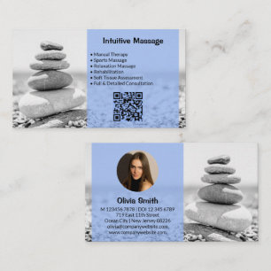 Fidélité Massage Professionnel Carte de visite Bleu Avec Ph