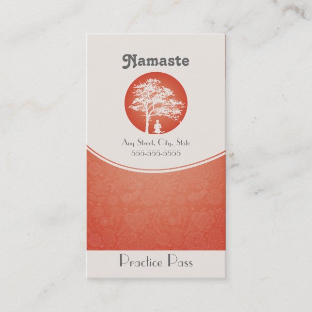 Fidélité Passage de classe du carte de visite 10 de yoga (Devant)