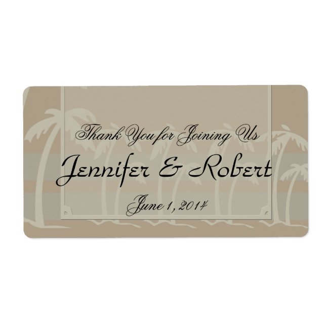 Fidji : Étiquette de bouteilles d'eau de palmiers  (Devant)