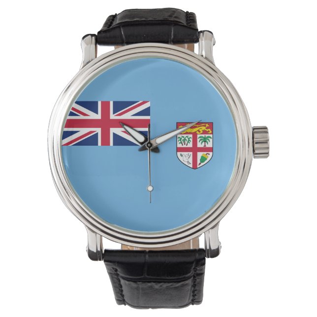 Fidschi-Flagge (Fidschi) Armbanduhr (Vorderseite)