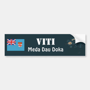 Fidschi-Flagge + Karte Autoaufkleber