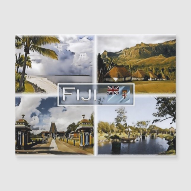 Fidschi - Mosaik - Magnetkarte (Vorderseite)
