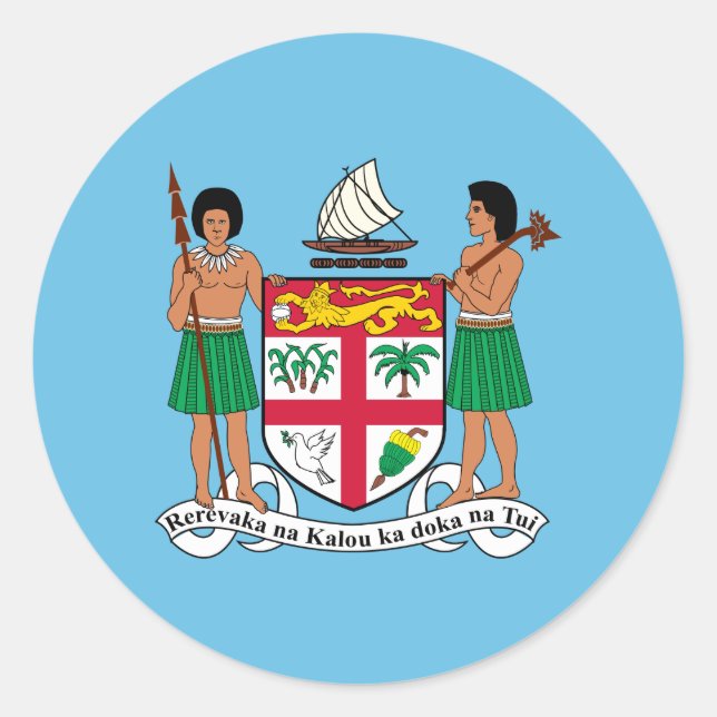 Fidschi-Wappen, Fidschi Runder Aufkleber (Vorderseite)