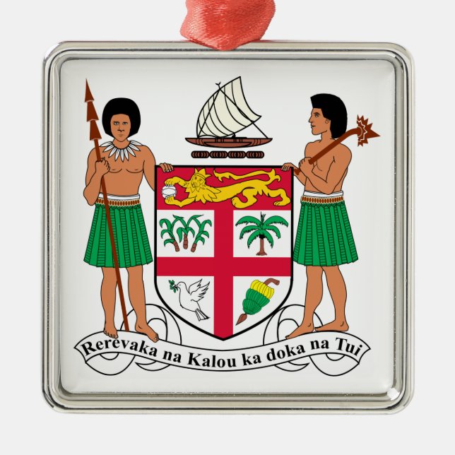 Fidschi-Wappen Silbernes Ornament (Vorne)