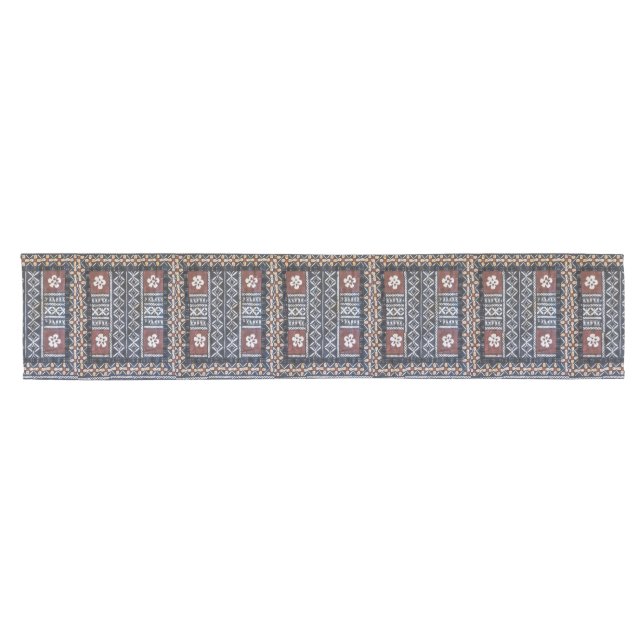 Fidschitapa-Stoff-Druck-Tabellen-Läufer Kurzer Tischläufer (Horizontal)