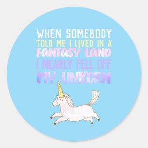 fiel von meinem Einhorn, gürtelige Geschenke, Cute Runder Aufkleber