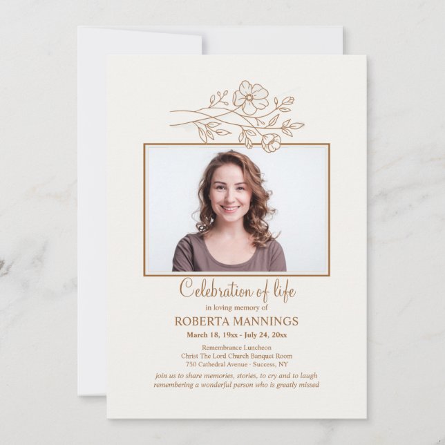 Field Blume Foto Feier zum Leben Einladung (Vorderseite)