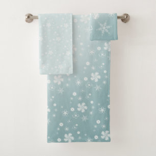 Field Blume Stars Daisy Muster Light Blue Badhandtuch Set