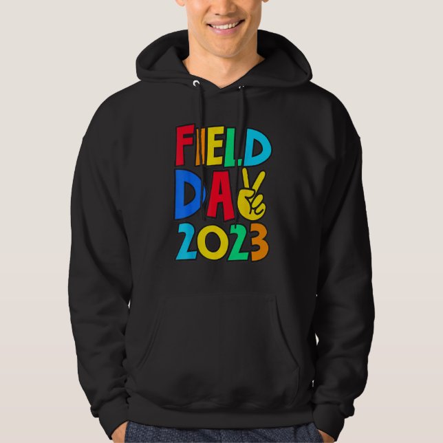 Field Day 2023 Peace Sign School Trip Teacher Stud Hoodie (Vorderseite)