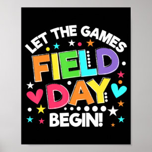 Field Day Lass The Games Begin Kids Boys Girls Tea Poster