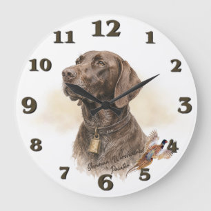 Field & Feather – Deutsch Kurzhaar mit  Große Wanduhr