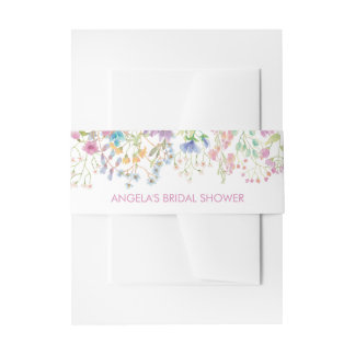 Field Floral Bridal Dusche Einladung Bauchband Einladungsbanderole