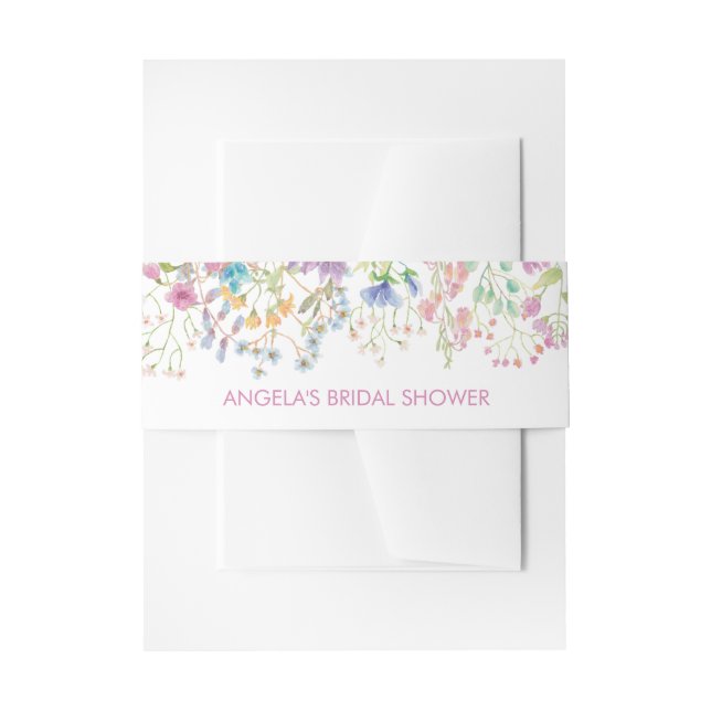 Field Floral Bridal Dusche Einladung Bauchband Einladungsbanderole (Vorderseite Beispiel)