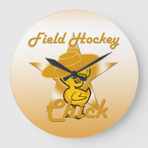 Field Hockey Chick #10 Große Wanduhr