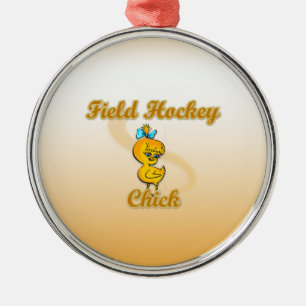 Field Hockey Chick Ornament Aus Metall