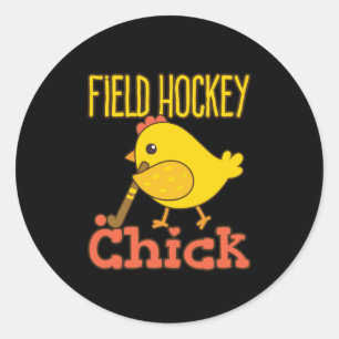 Field Hockey Chick Player Women Girls Runder Aufkleber