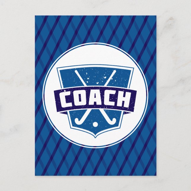 Field Hockey Coach Schildkarte Postkarte (Vorderseite)