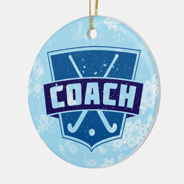 Field Hockey Coach Weihnachtsdekoration Keramikornament (Links)