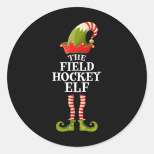 Field Hockey Elf Shirt Lustiges Weihnachten Gruppe Runder Aufkleber