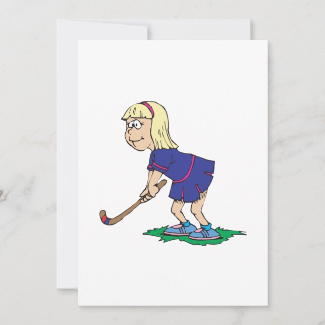 Field Hockey Girl Player 2 Einladung (Vorderseite)