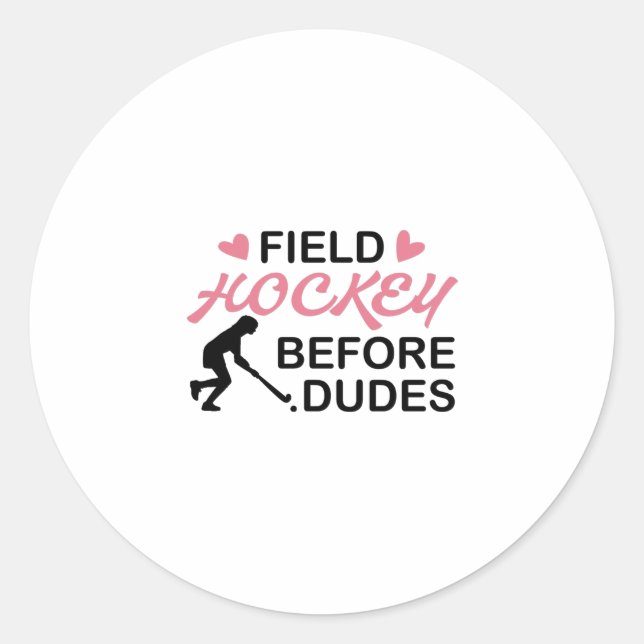 Field Hockey Girl Runder Aufkleber (Vorderseite)