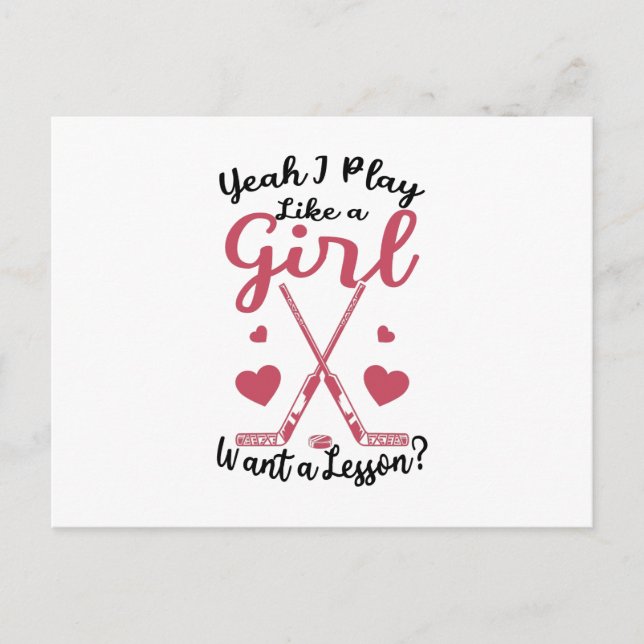 field hockey girls postkarte (Vorderseite)