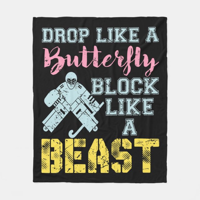 Field Hockey Goalie Block wie eine Bestie Fleecedecke (Vorderseite)