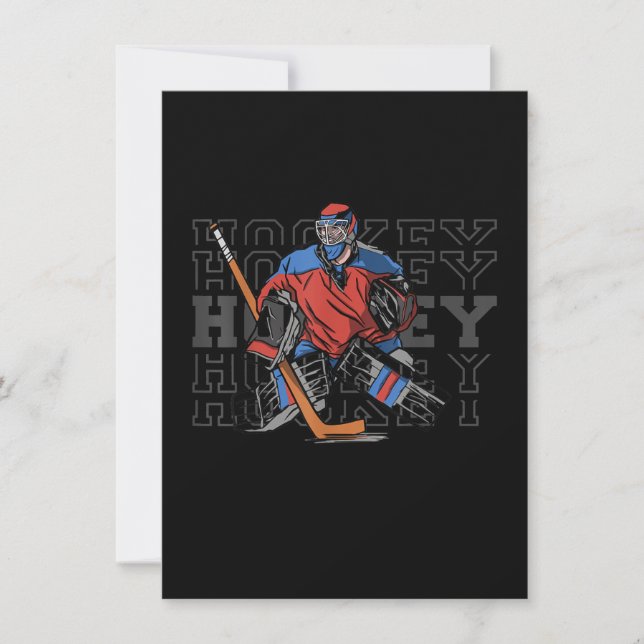 Field Hockey Goalie mit Slogan - Eishockey Einladung (Vorderseite)
