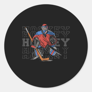 Field Hockey Goalie mit Slogan - Eishockey Runder Aufkleber