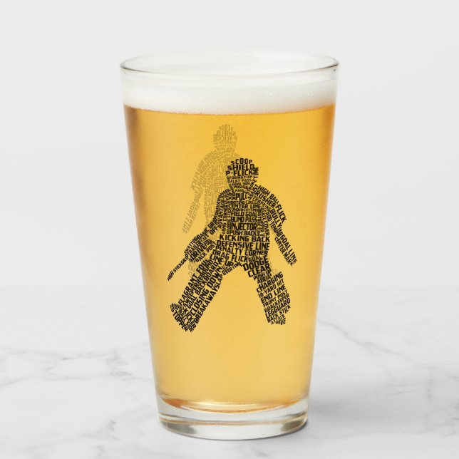 Field Hockey Goalkeeper - Weltkunst Glas (Rückseite (gefüllt))
