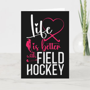 Field Hockey Herz Leben ist besser Field Hockey _1 Karte