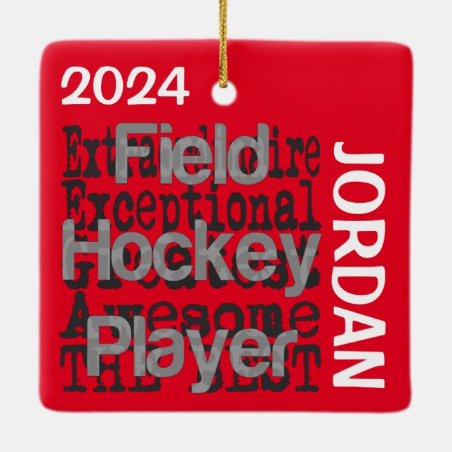 Field Hockey Player Extraordinaire CUSTOM Keramikornament (Rückseite)