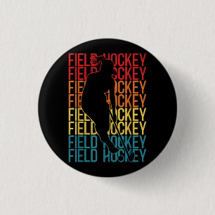 Field Hockey Retro Vintag Field Hockey Button