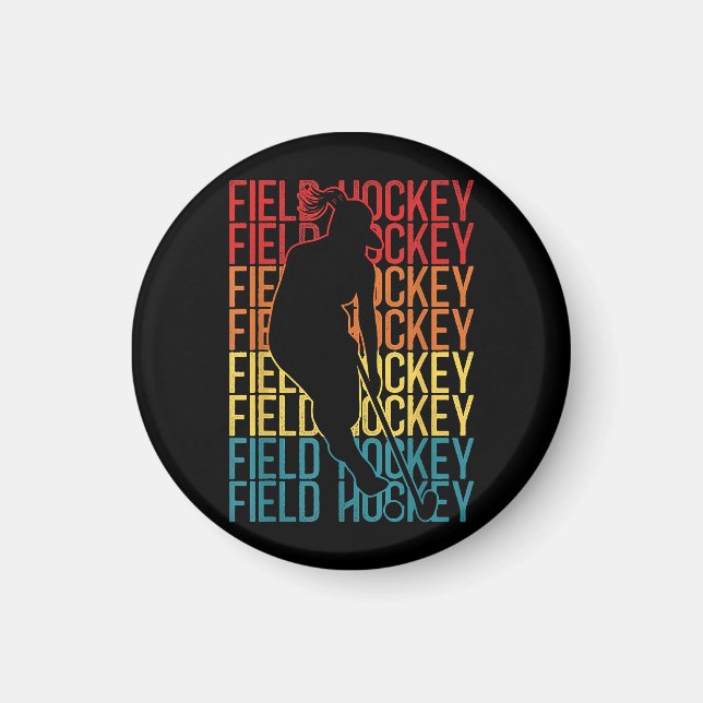 Field Hockey Retro Vintag Field Hockey Magnet (Vorne)