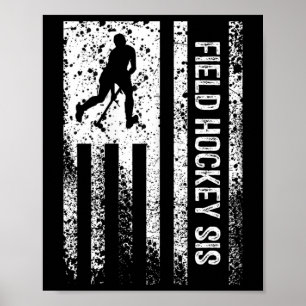 Field Hockey Schwester Schwester Distressed Vintag Poster