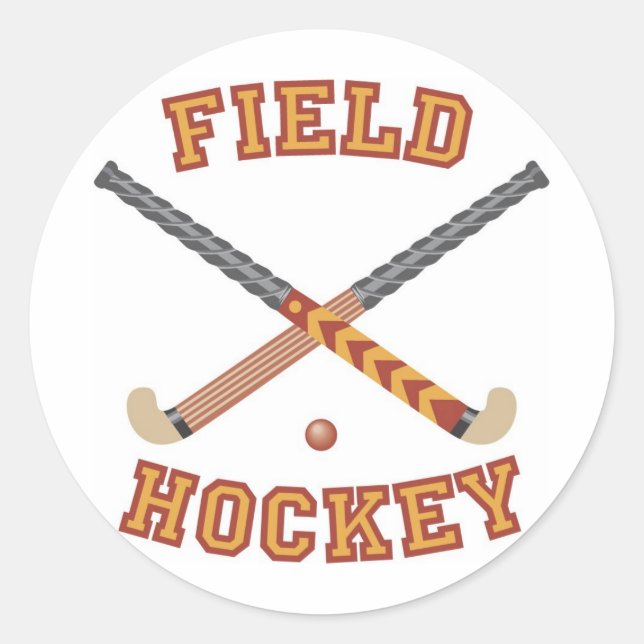 Field Hockey T - Shirt und Geschenke. Runder Aufkleber (Vorderseite)