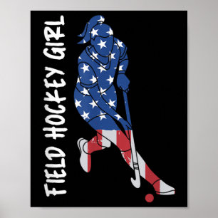 Field Hockey USA-Flagge für Frauen Kinder Männer Poster