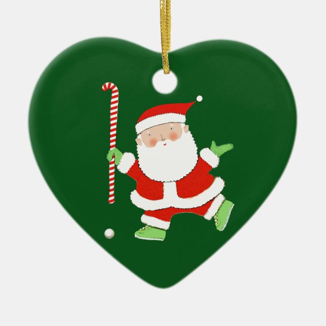 Field Hockey Weihnachtskollektiv Keramik Ornament (Vorne)
