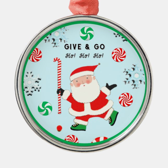 Field Hockey Weihnachtskollektiv Ornament Aus Metall (Vorne)