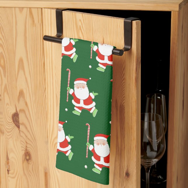 Field Hockey Weihnachtsküche Handtuch (Drittel gefaltet)