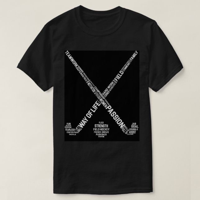 Field Hockey Words Poster T-Shirt (Design vorne)