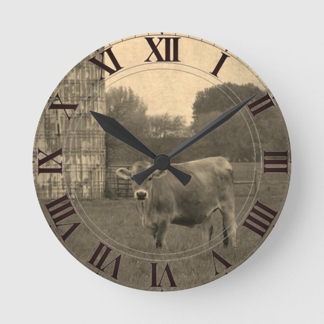 Field Jersey Cow Clockface Runde Wanduhr (Vorderseite)