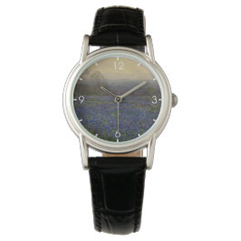 Field of Bluebonnet Flowers (Rural Landscape) Armbanduhr