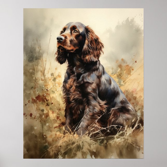 Field Spaniel Dog Art Print Poster (Vorne)