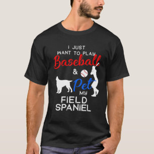 Field Spaniel Funny Baseball Dog Owner Lover Xmas T-Shirt