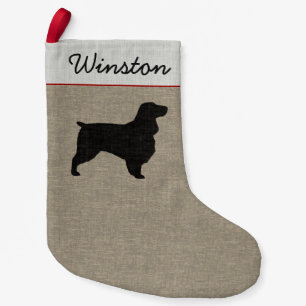 Field Spaniel Hund Silhouette Custom Holiday Kleiner Weihnachtsstrumpf