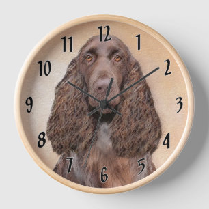 Field Spaniel Malerei - Süße originelle Hundekunst Uhr