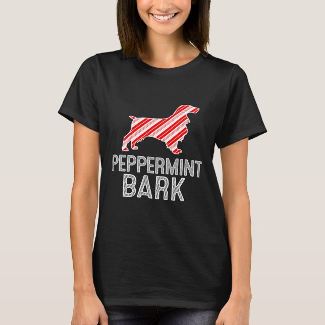 Field Spaniel Peppermint Bark Christmas Dog T-Shirt (Vorderseite)